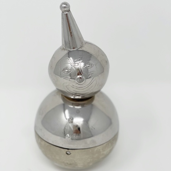 Vintage Raimond Clown Rolly Poly Ball Chrome Metal Coin Bank - Picture 5 of 9
